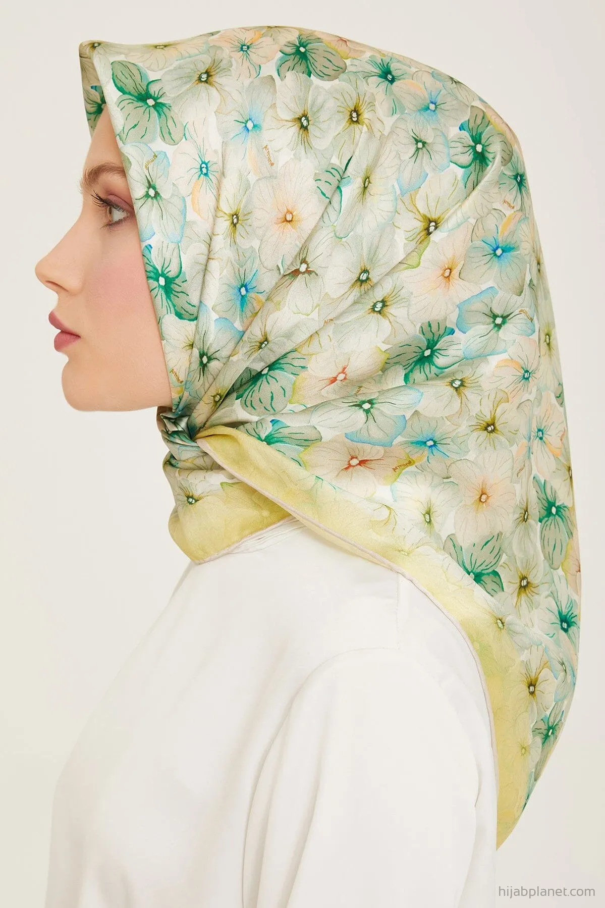 Armine Hydrangea Print Silk Scarf #2