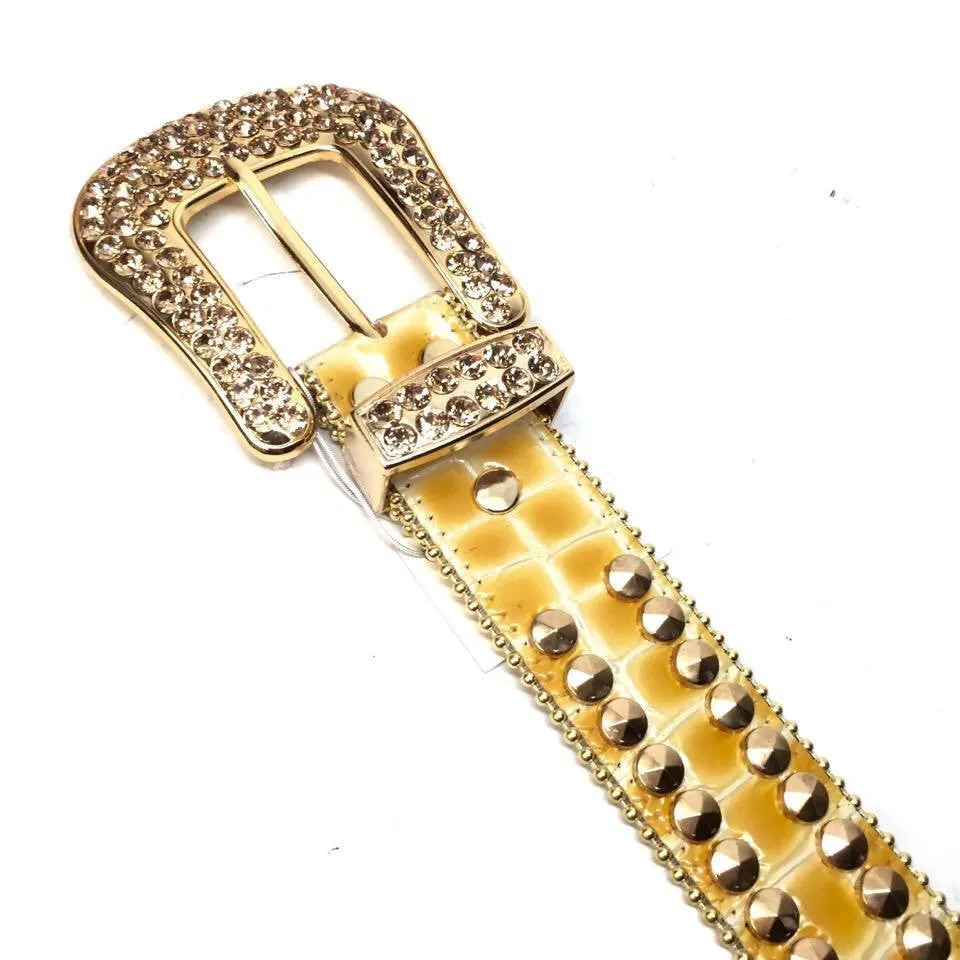 b.b. Simon 2335-A90 Honey Mustard Crystal Belt