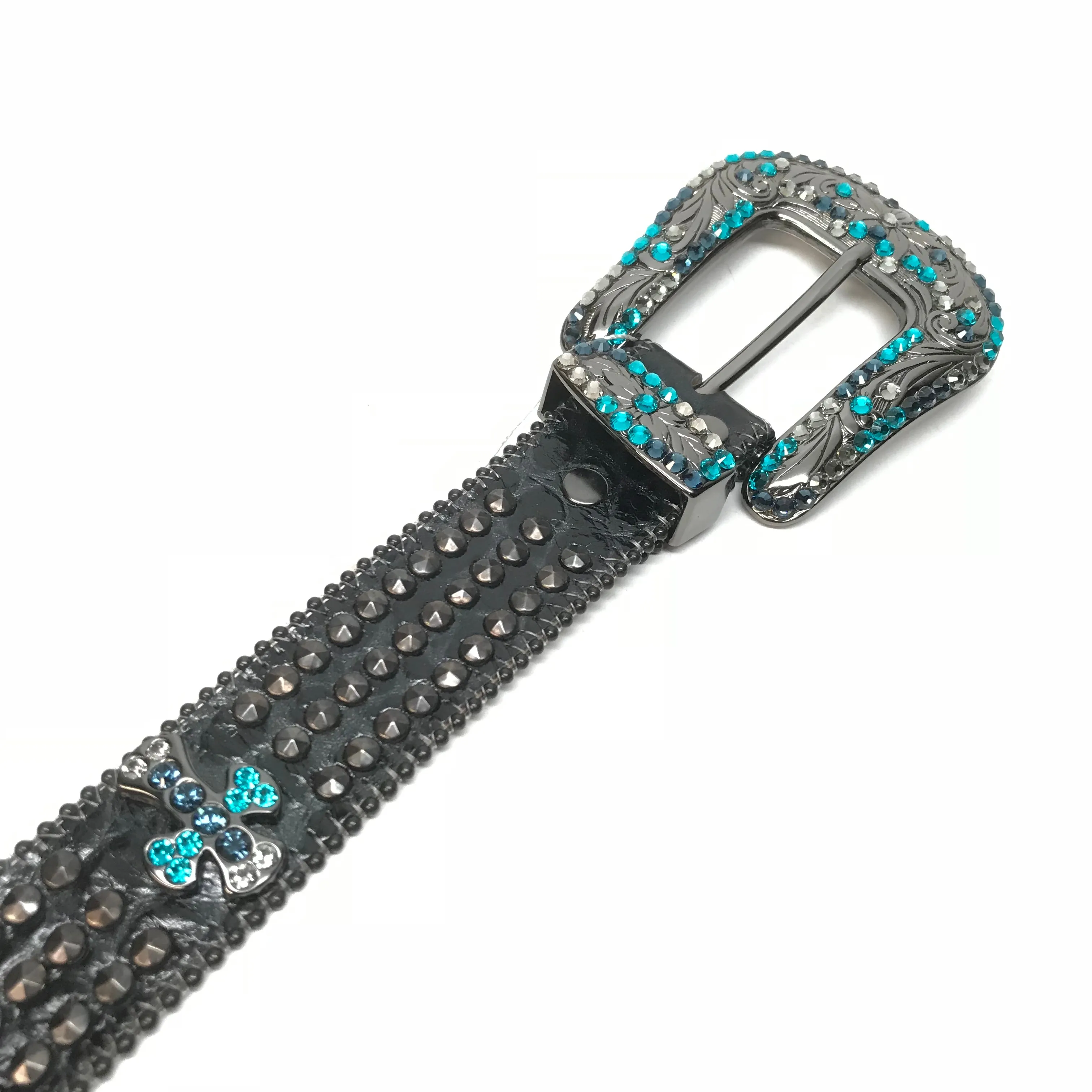 b.b. Simon 'Cross Tripe Studded' Crystal Belt