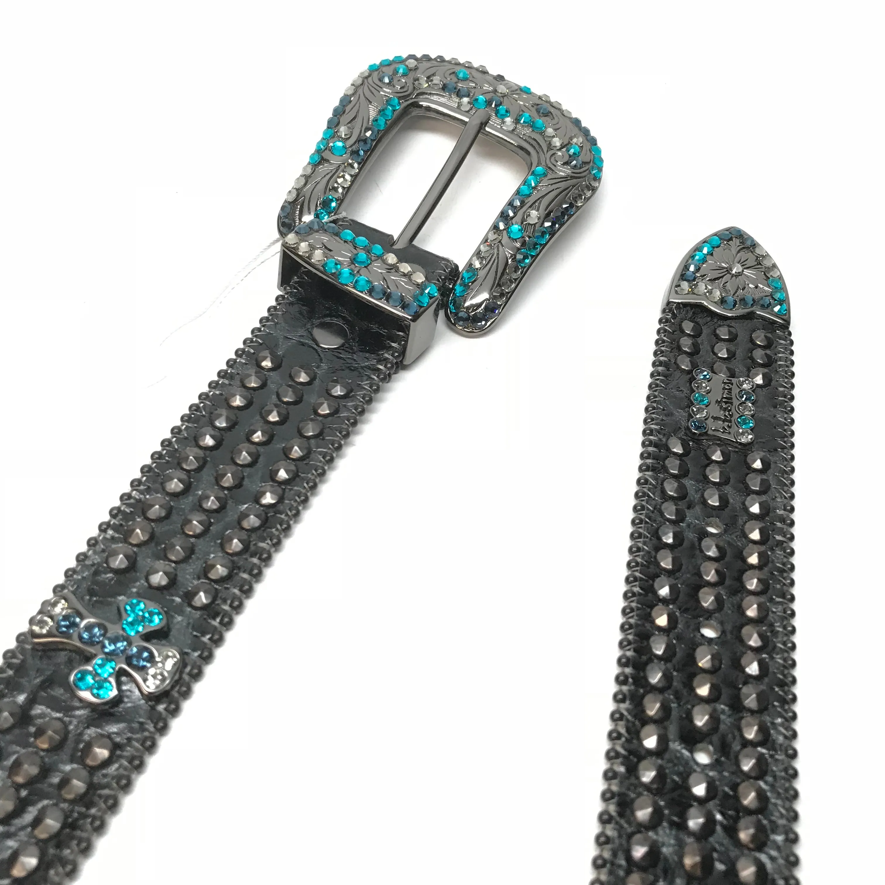 b.b. Simon 'Cross Tripe Studded' Crystal Belt