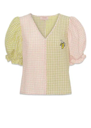 Bianca Top - Banana Checked