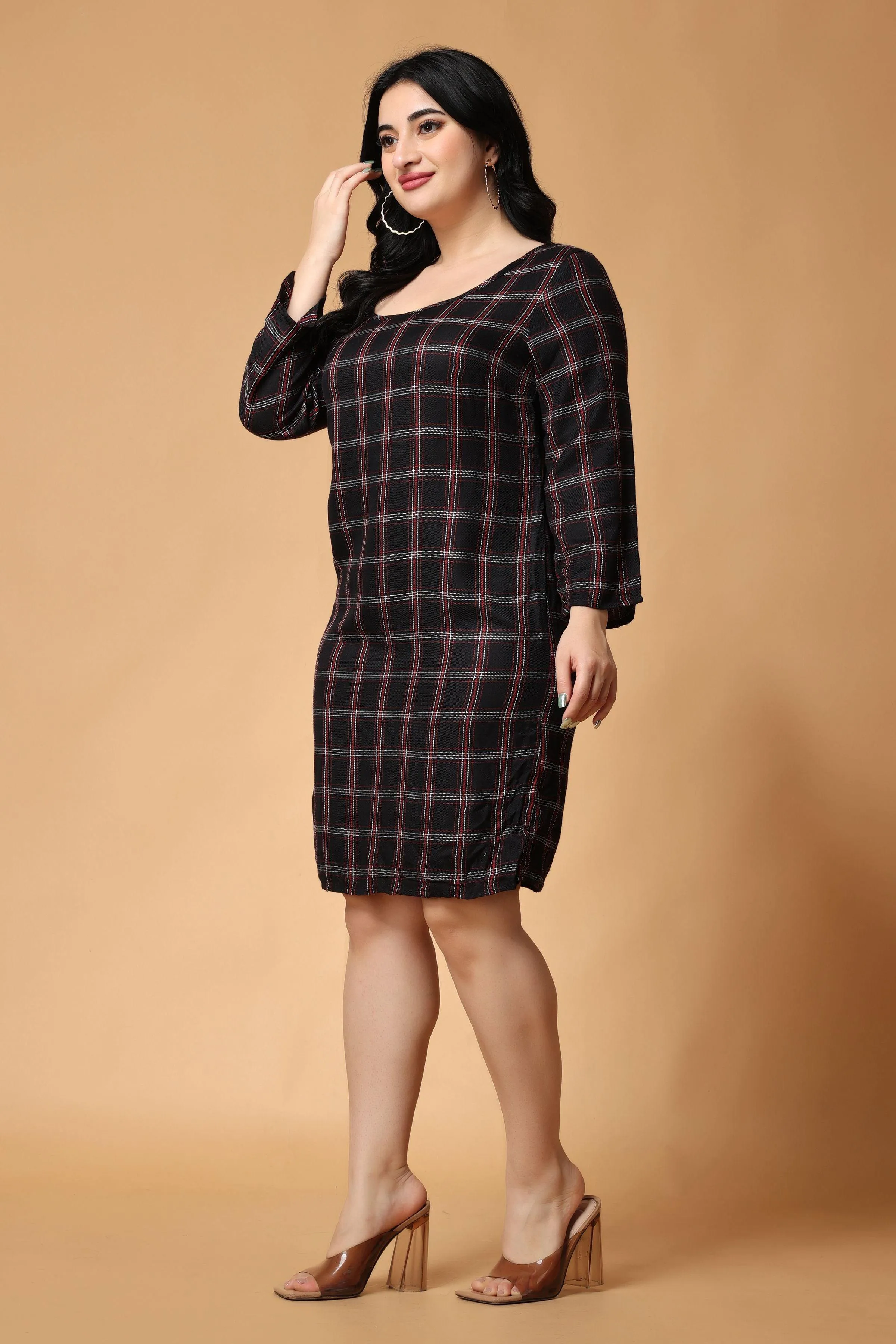 Black Checked Dress
