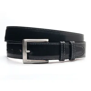 Black Italian Leather Golf Belt