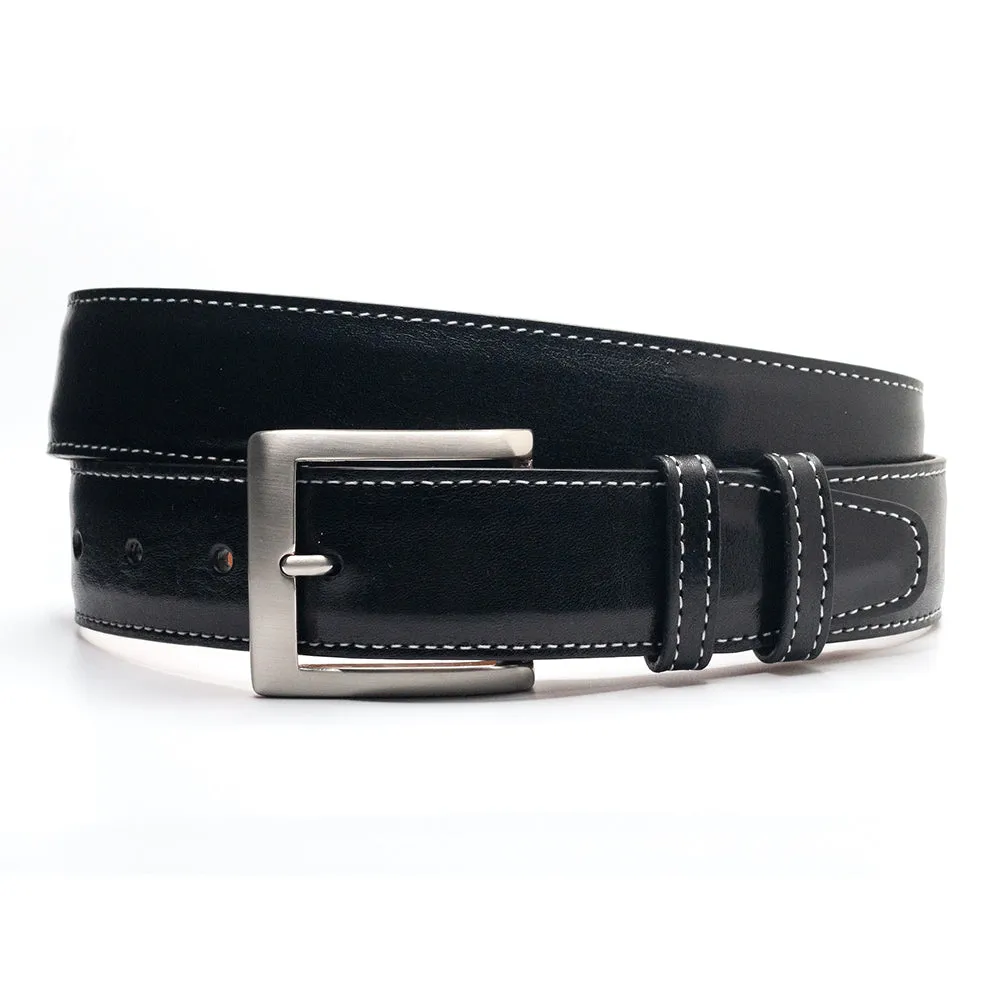 Black Italian Leather Golf Belt