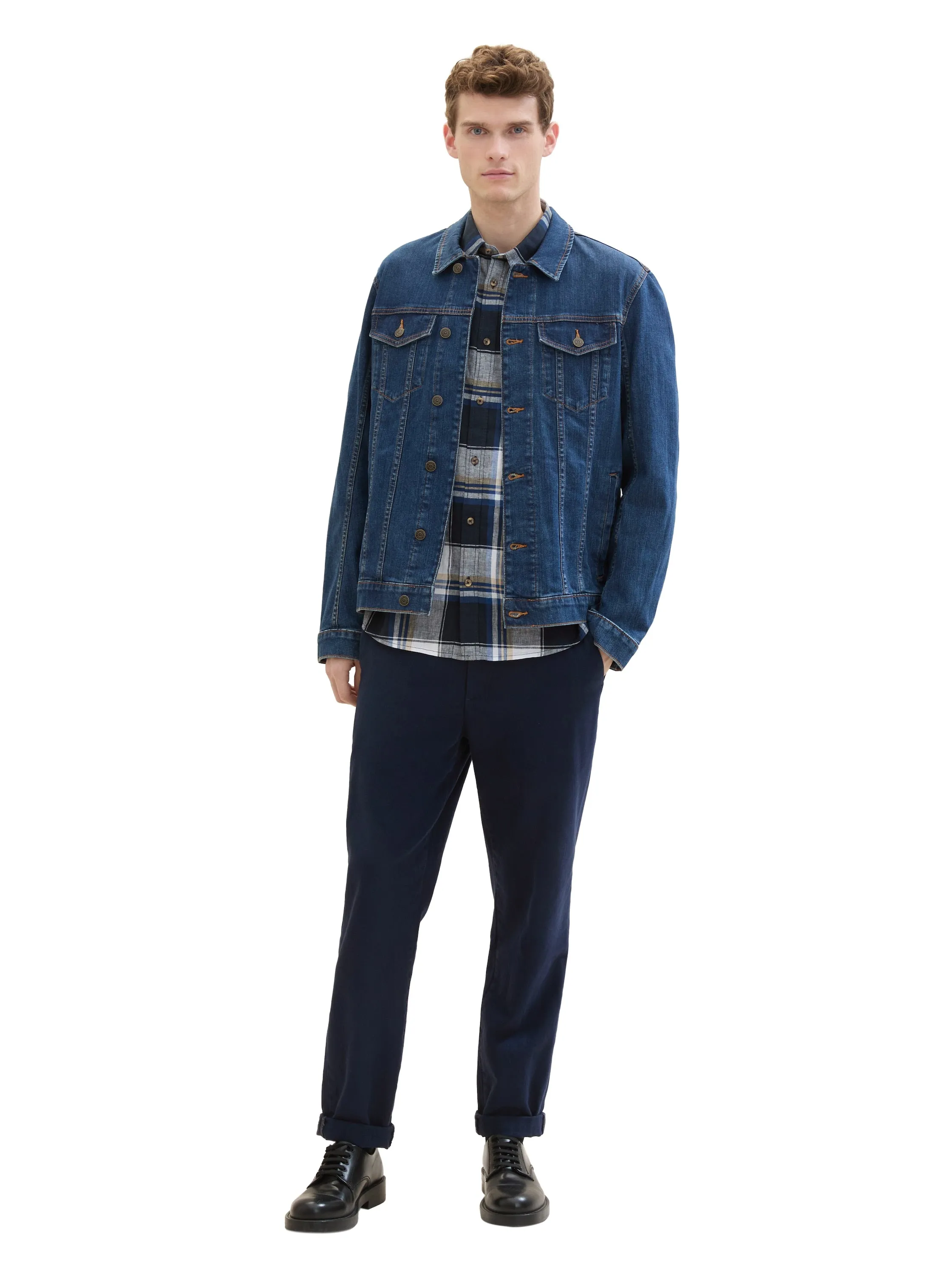 CHECKED COTTON LINEN SHIRT
