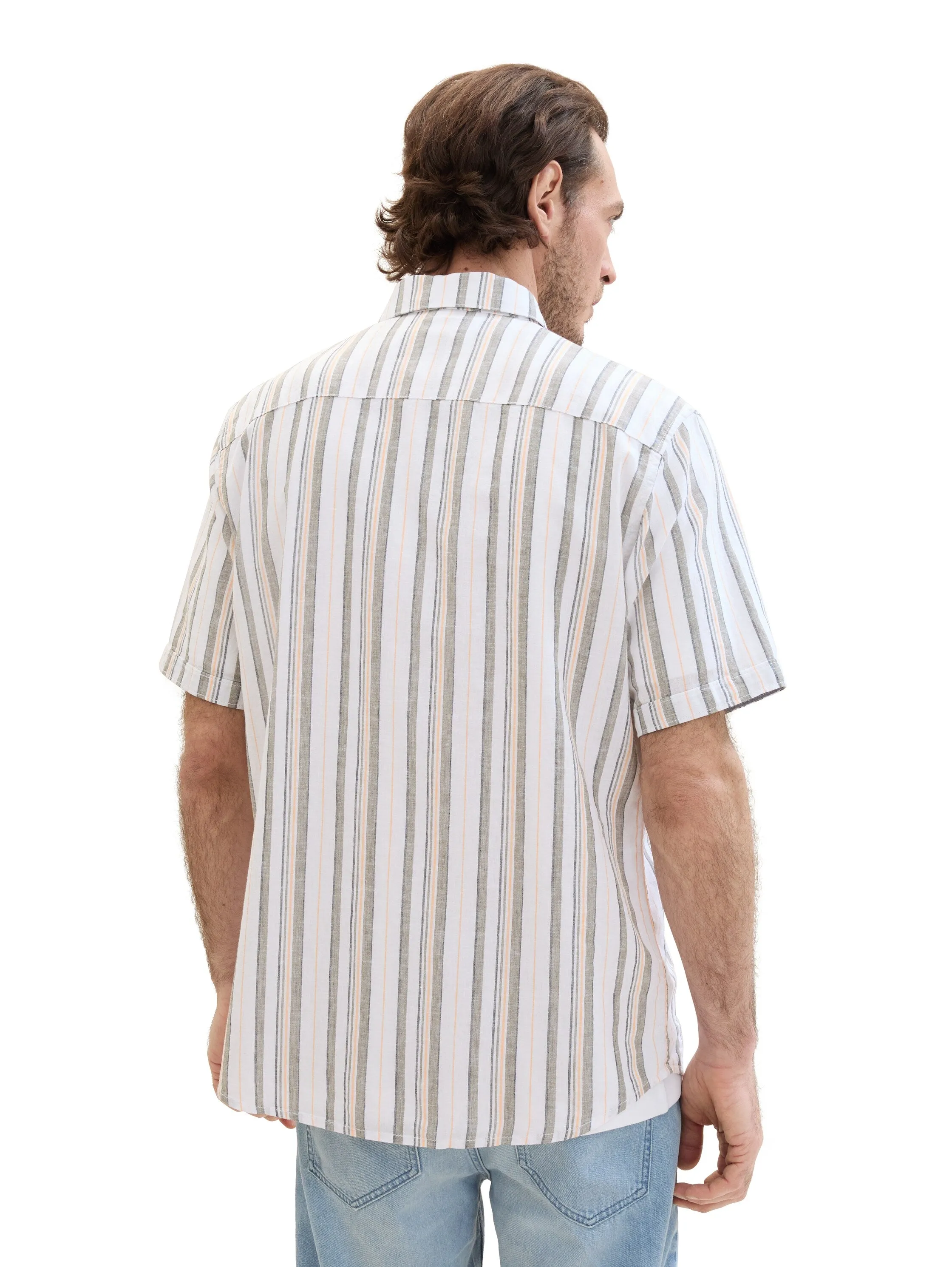 CHECKED COTTON LINEN SHIRT