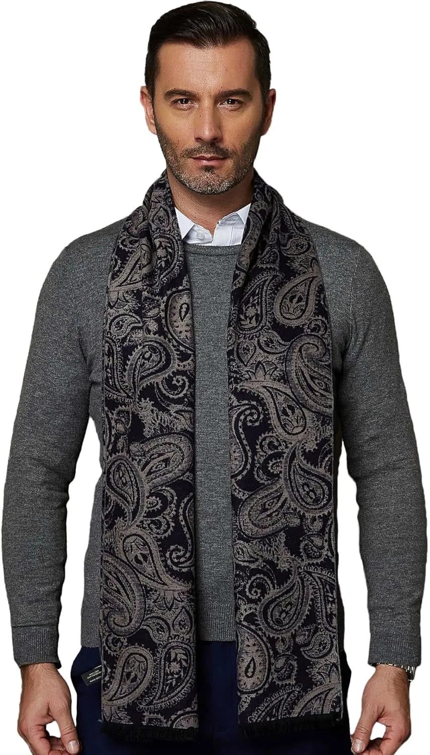 CUDDLE DREAMS Men's Silk Scarves for Winter, 100% Mulberry Silk Brushed, Luxuriously Soft & Warm, Decent Box Packed