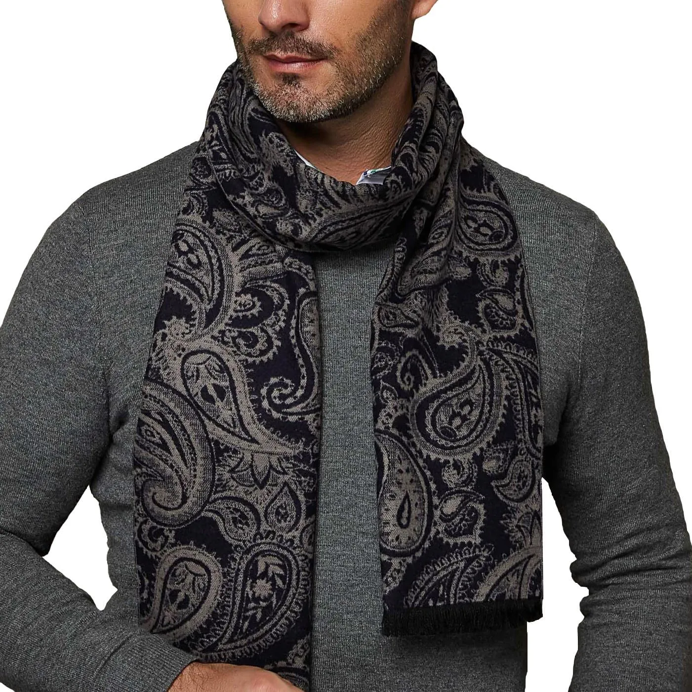 CUDDLE DREAMS Men's Silk Scarves for Winter, 100% Mulberry Silk Brushed, Luxuriously Soft & Warm, Decent Box Packed