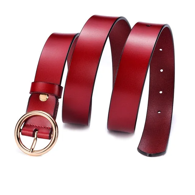 Genuine Leather Metal Buckle Straps Belt