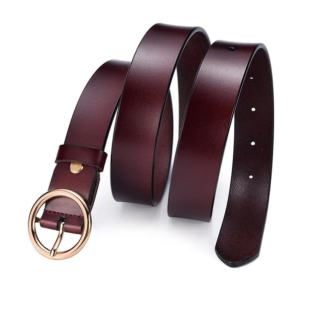 Genuine Leather Metal Buckle Straps Belt