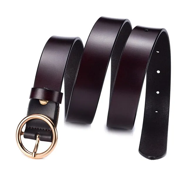 Genuine Leather Metal Buckle Straps Belt