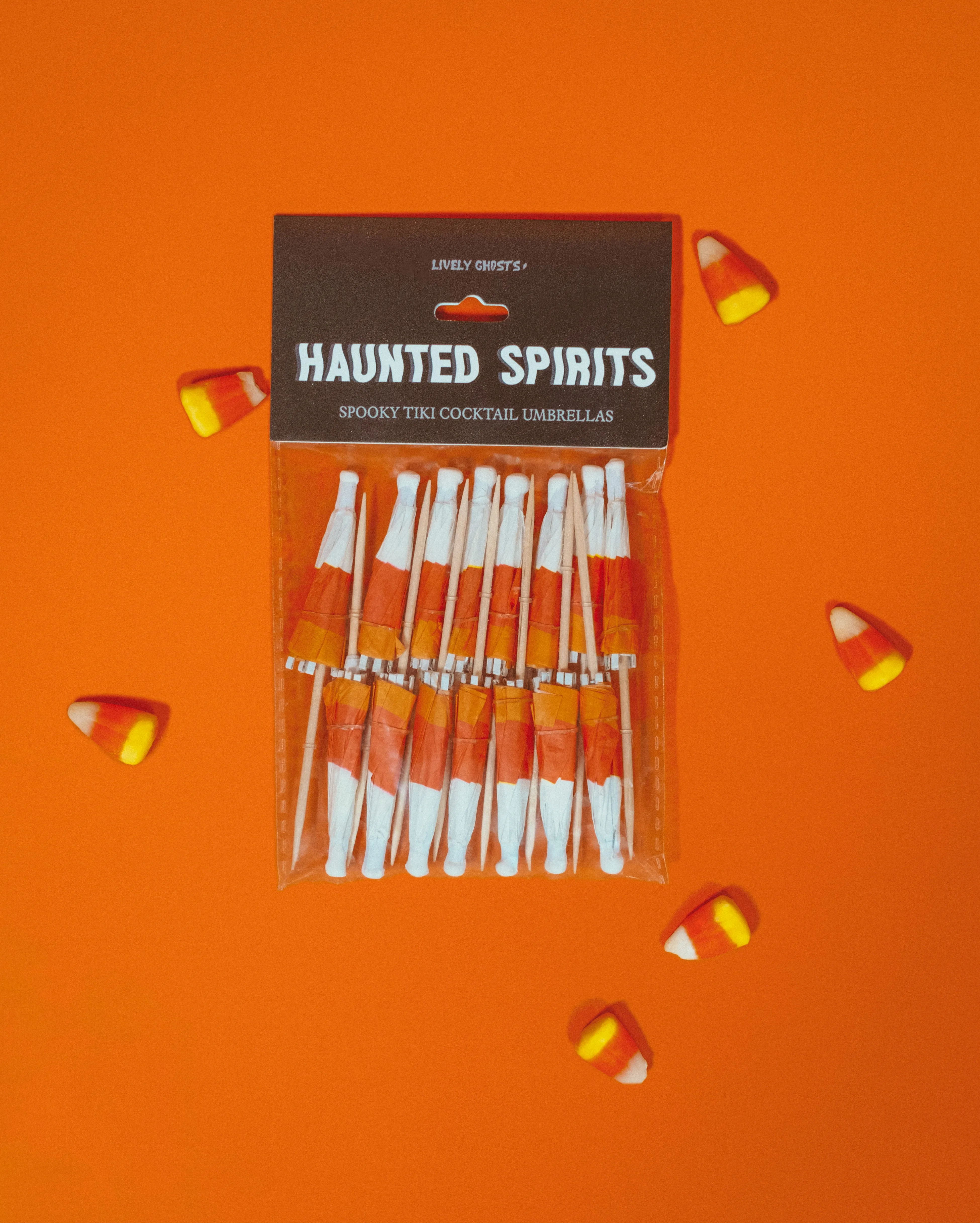 Haunted Spirits 'Candy Corn' | Spooky Cocktail Umbrellas [15 Pack]