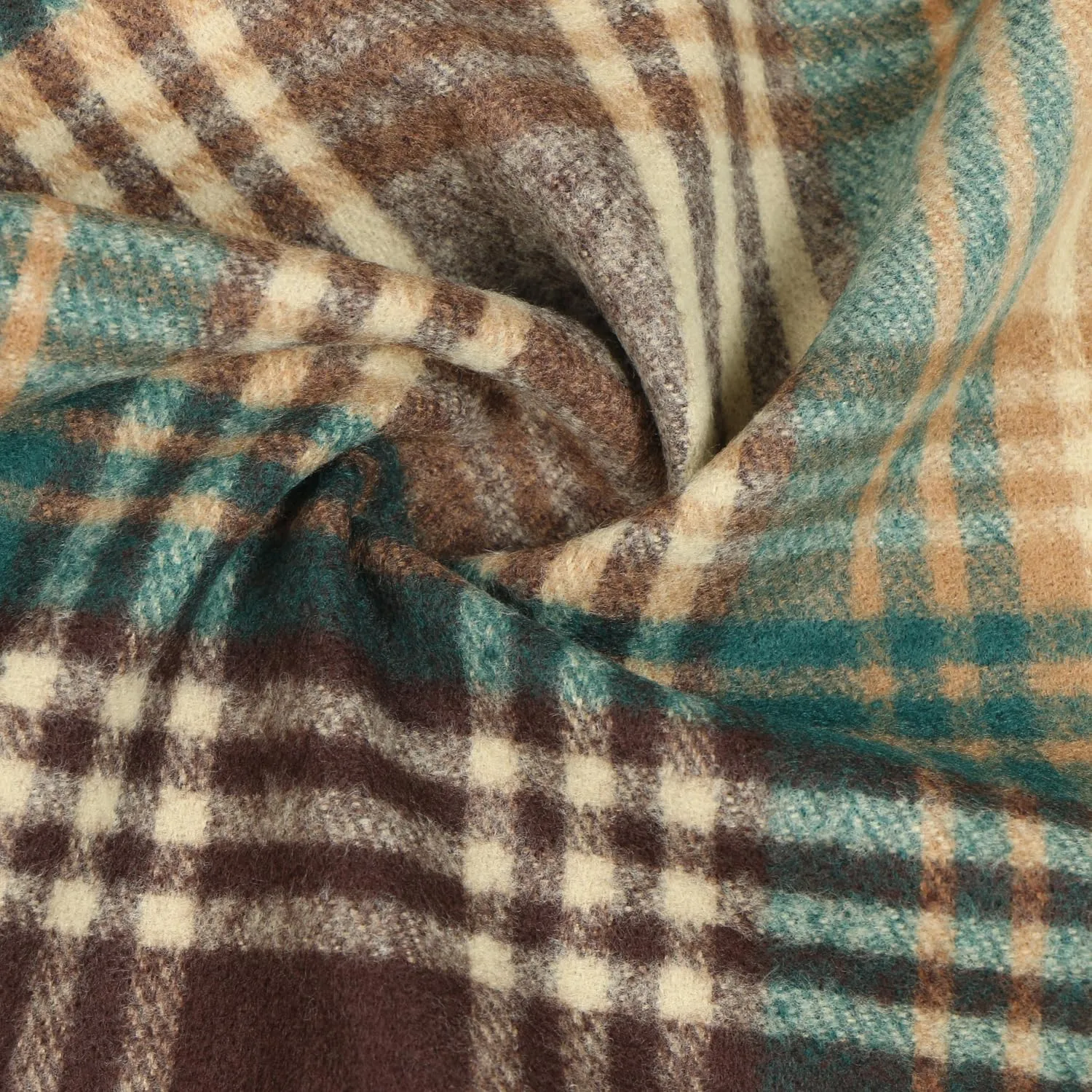 Herringbone Houndstooth Checked Pattern Cashmere Feel Classic Soft Luxurious Winter Scarf For Men Women