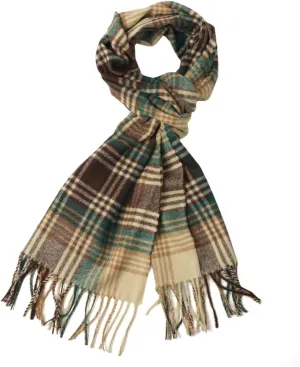 Herringbone Houndstooth Checked Pattern Cashmere Feel Classic Soft Luxurious Winter Scarf For Men Women