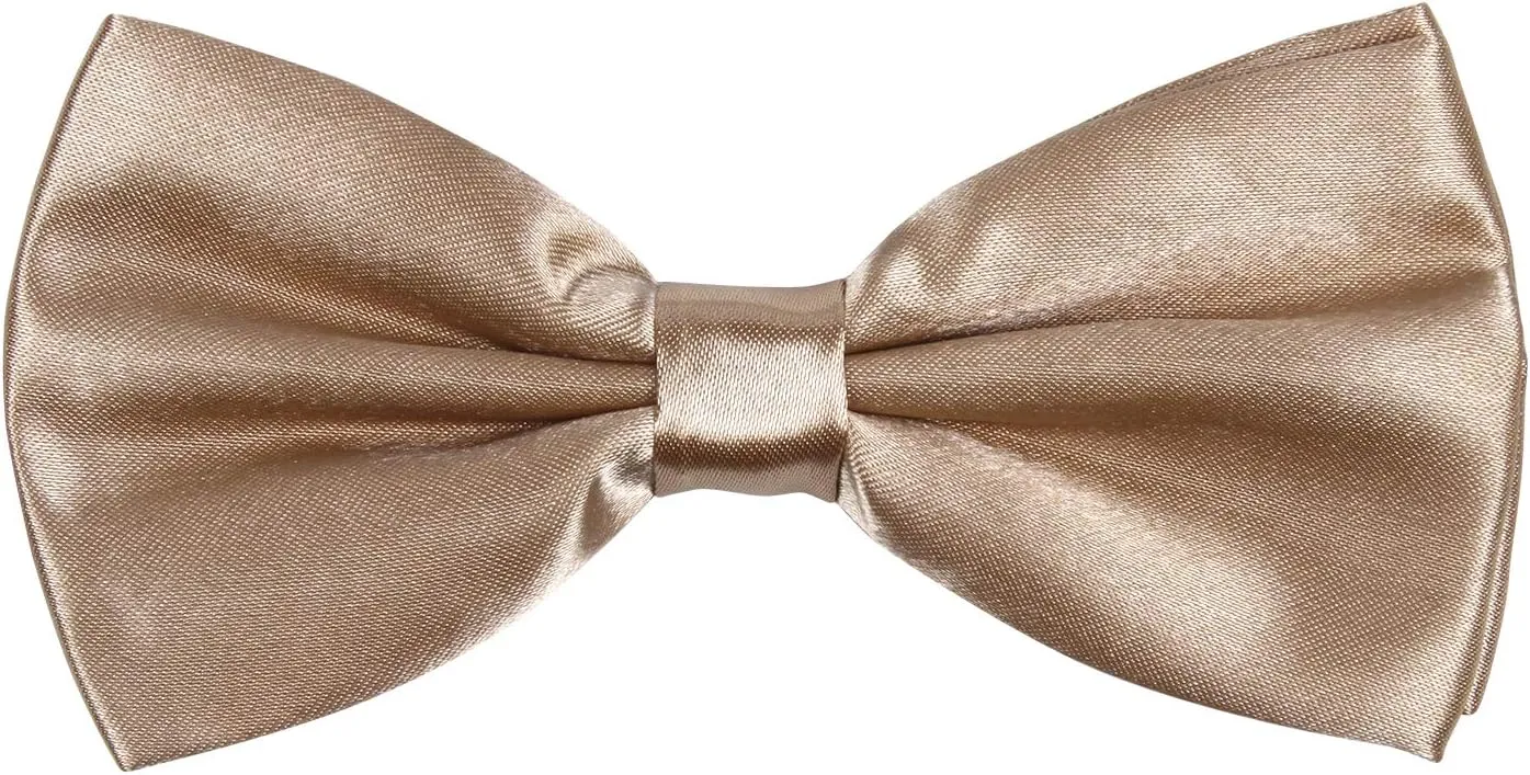 ICObuty Neck Bowtie Tuxedo for Men Adjustable Solid Satin Pre-tied 12 Pcs Wedding Party