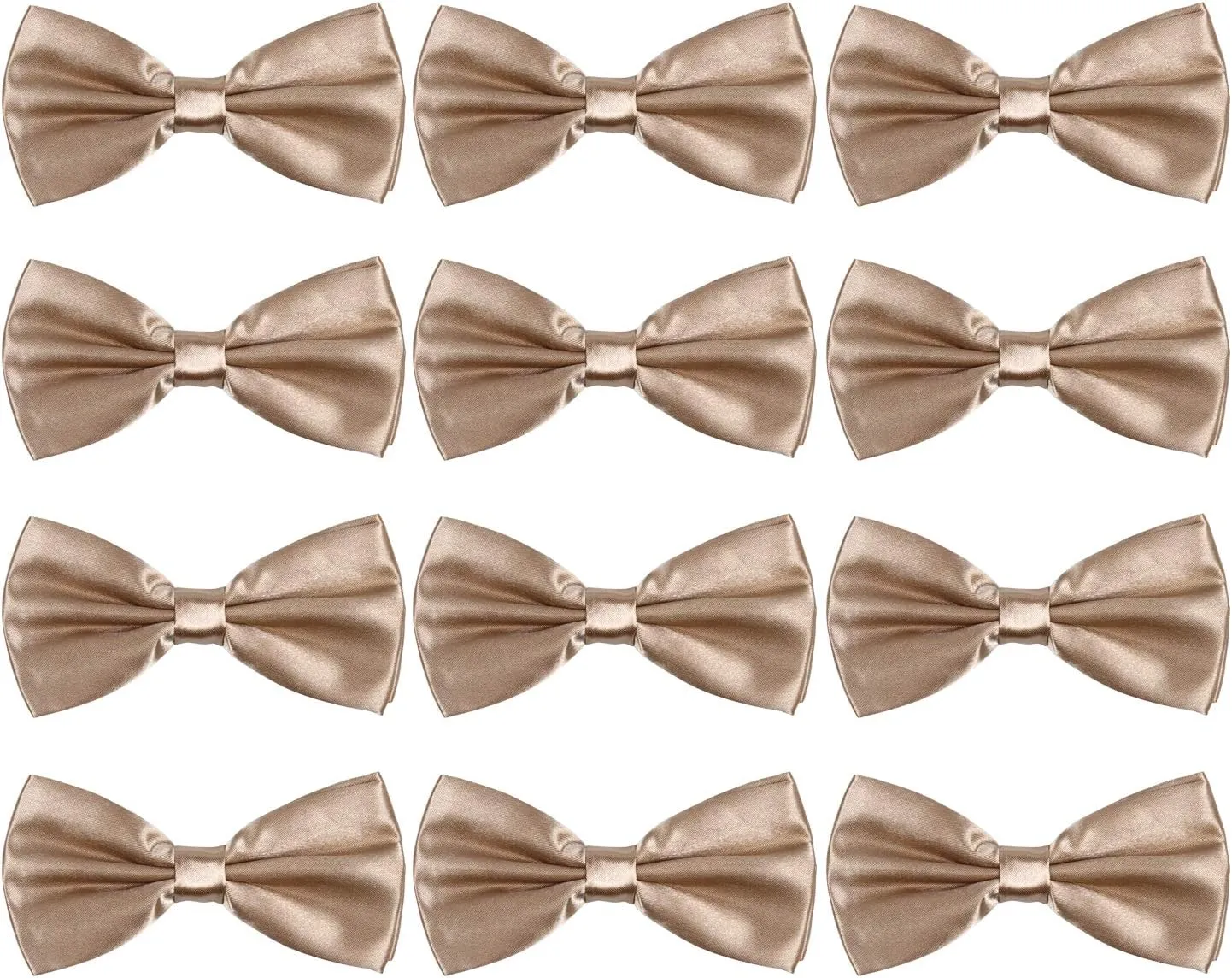 ICObuty Neck Bowtie Tuxedo for Men Adjustable Solid Satin Pre-tied 12 Pcs Wedding Party