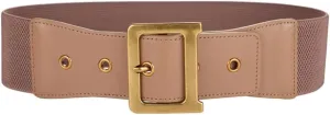 JSEIAJB Ladies Elastic Wide Waistband Decoration With Suit Dress Waist Cinched Cowhide Outer Waist Closure For