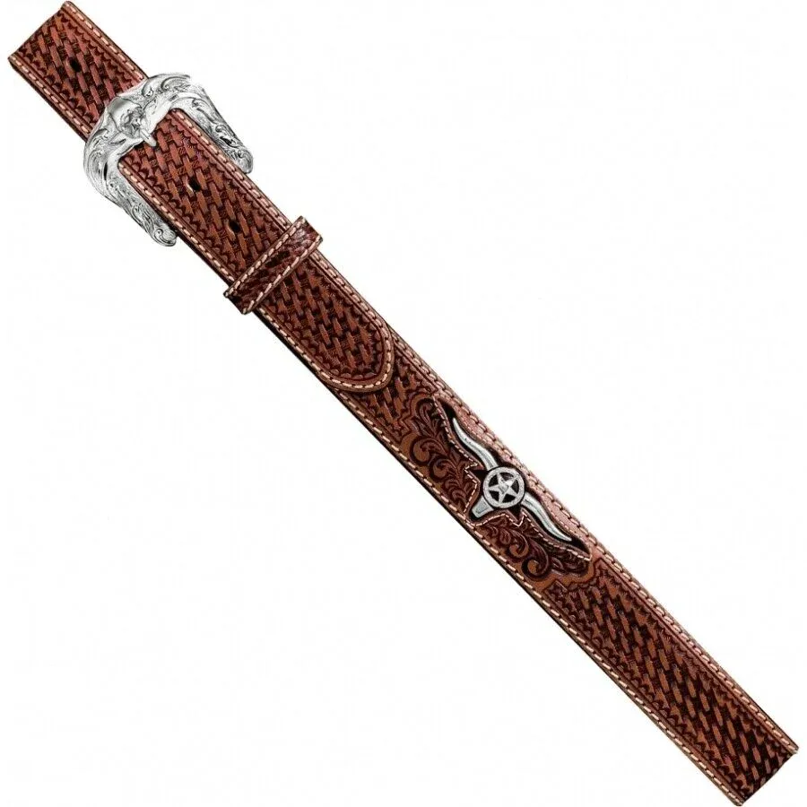 Leegin Justin Men's Brown Trophy Bull Western Belt