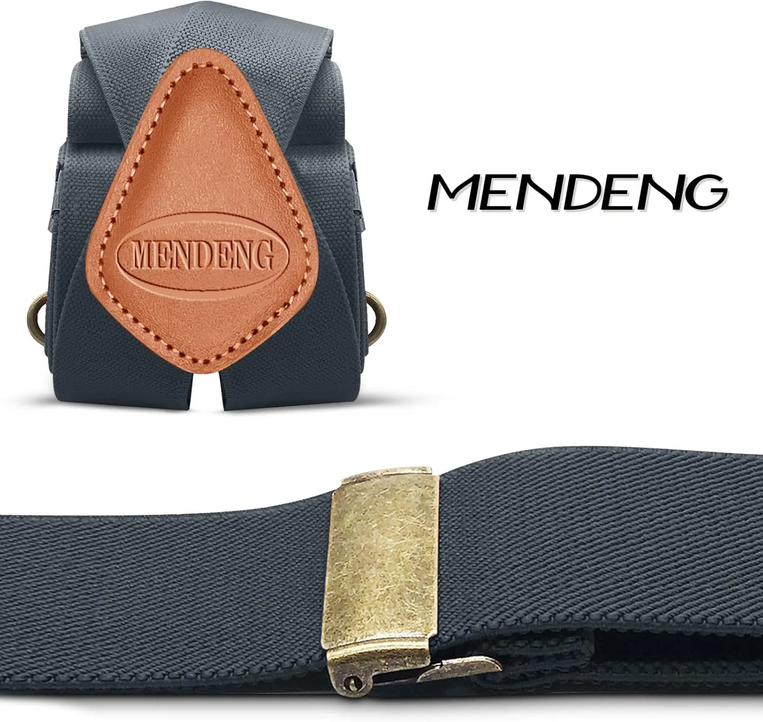 MENDENG Suspenders for Men Heavy Duty Swivel Hooks Retro X-Back Adjustable Brace