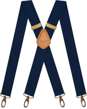 MENDENG Suspenders for Men Heavy Duty Swivel Hooks Retro X-Back Adjustable Brace