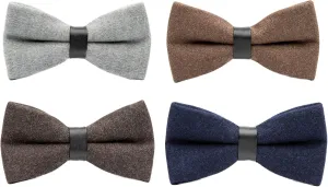 Men's Retro Solid Color Wool Evening Gown Bow Tie Pre-tie Party Cashmere Bowties