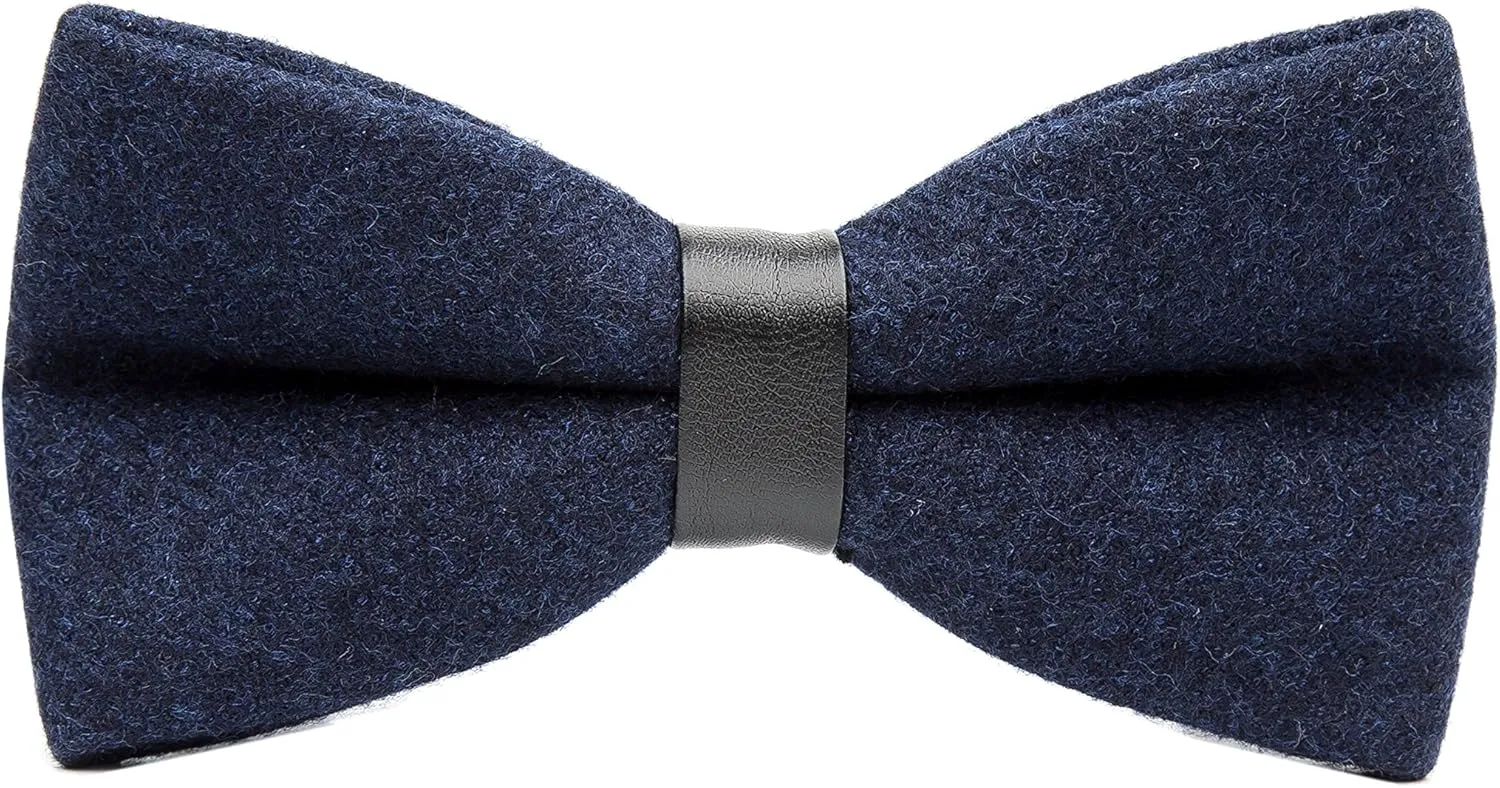 Men's Retro Solid Color Wool Evening Gown Bow Tie Pre-tie Party Cashmere Bowties