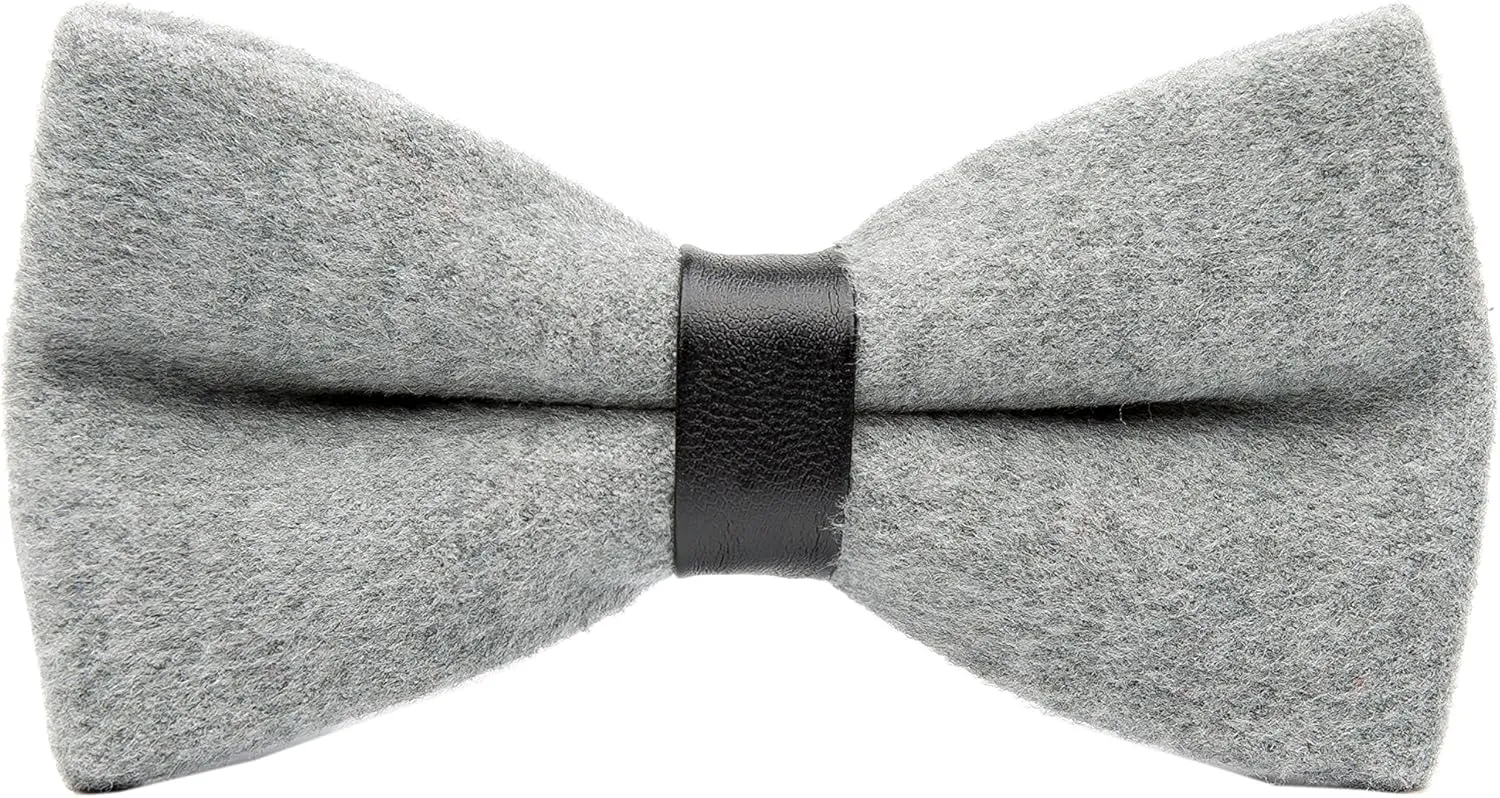 Men's Retro Solid Color Wool Evening Gown Bow Tie Pre-tie Party Cashmere Bowties