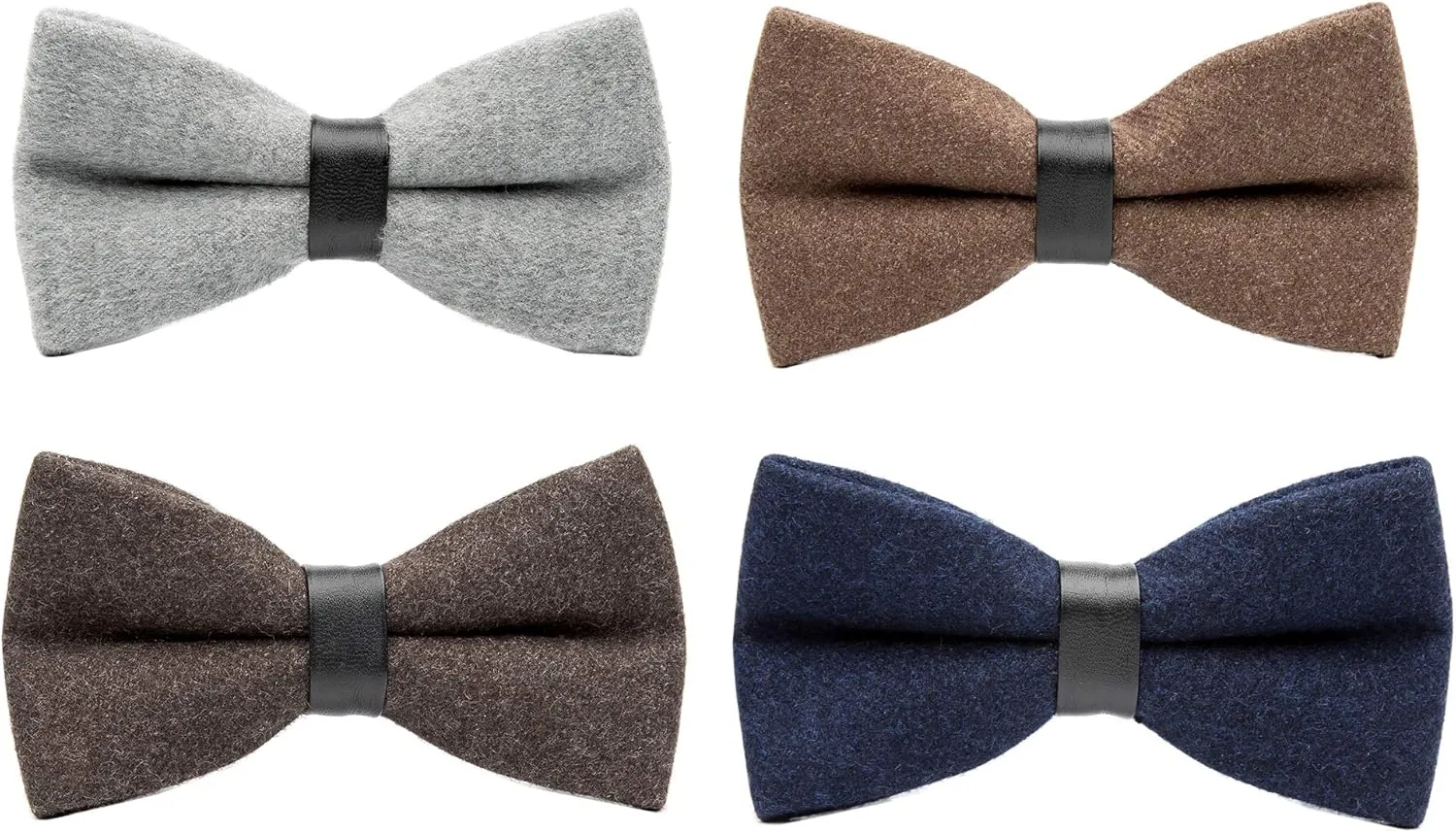 Men's Retro Solid Color Wool Evening Gown Bow Tie Pre-tie Party Cashmere Bowties