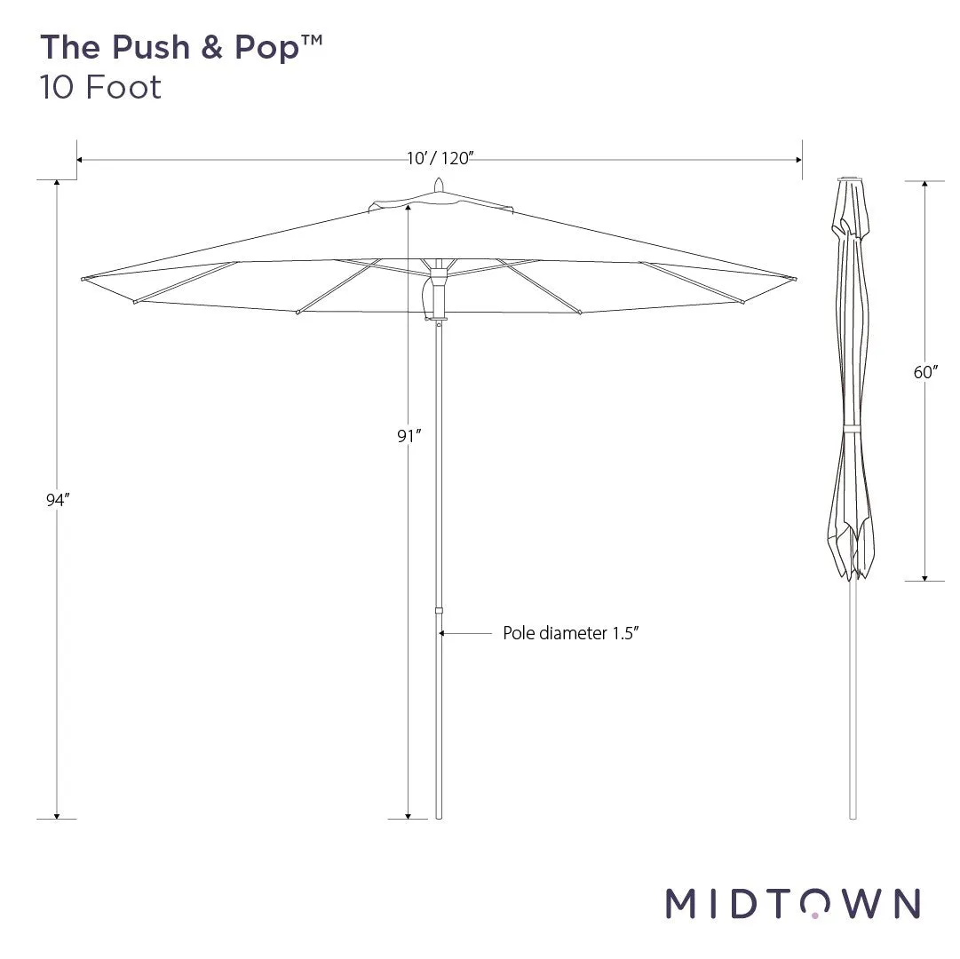 The Push and Pop™ - Sunbrella Black & Grey