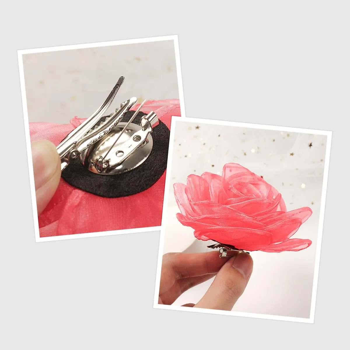 Women's Lovely Flower Brooches and Hair Clips | Rose and Floral Accessories | Hair Pins and Brooch Set for Women