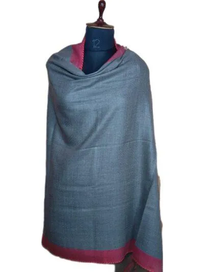 Yak Wool Shawl Dark Silver Grey Colour | Handwoven